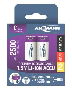 Li-Ion Akkus Baby C Typ 2500 (min. 2300 mAh) 2er Papierblister